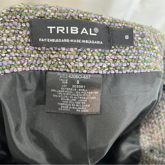 Tribal tweed pencil skirt with a front zipper slit - Picture 7 of 8